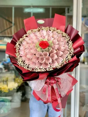 Hoa Tiền 50k 50 tờ và 5 tờ 100k